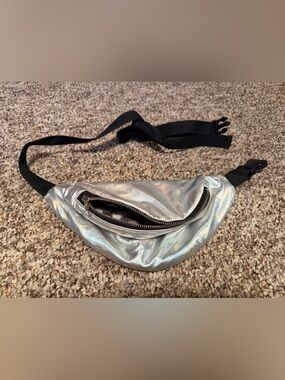 Iridescent Silver Fanny Pack Belt Bag